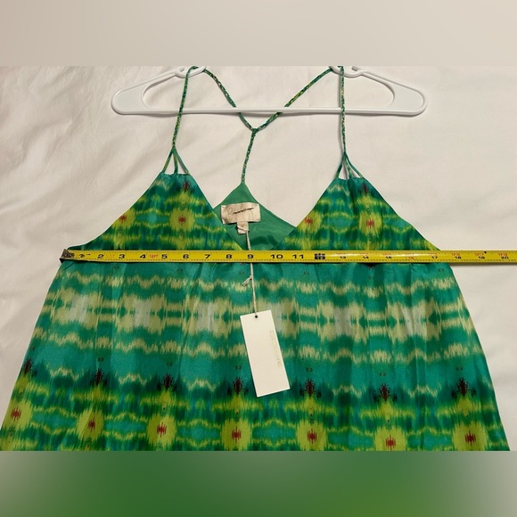 Rieley Collection Silk Slip Dress Size Medium Green Multi NWT - Picture 3 of 8